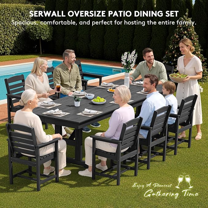 SERWALL 9 Piece Outdoor Dining Set - Image 8