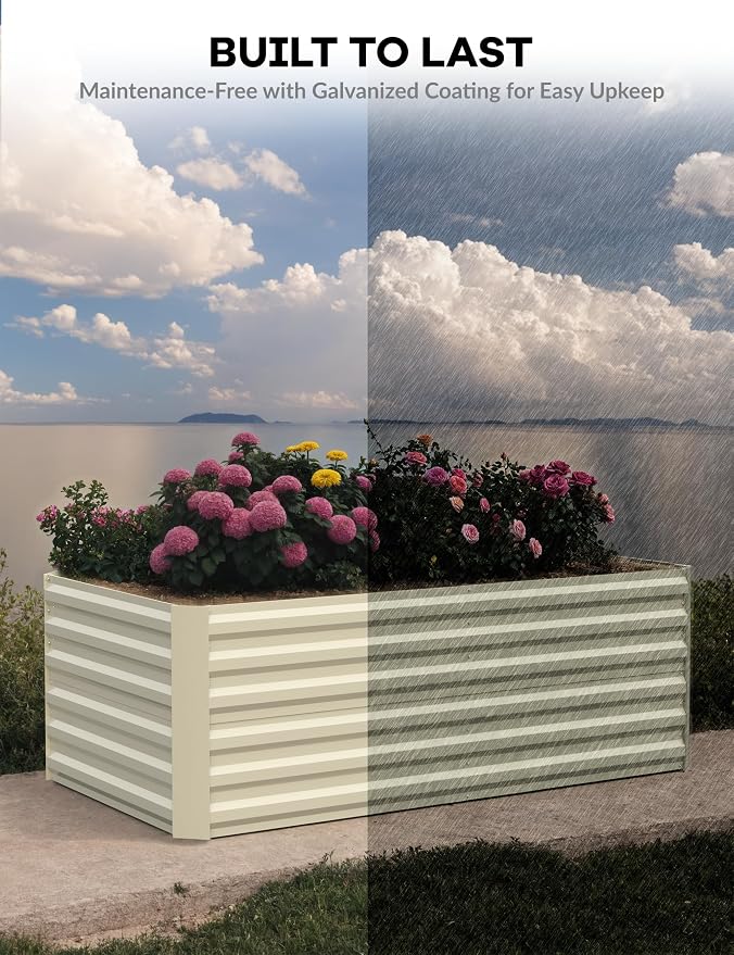 GarveeLife 6x3x2 ft Galvanized Raised Garden Bed, Rust-Resistant Raised Garden - Image 5