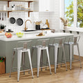 Metal Bar Stools Set of 4 Indoor/Outdoor Counter Height Bar Chairs by ArlunarHome