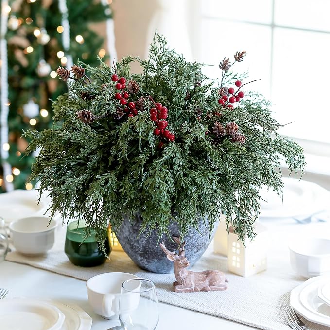 Faux Cedar Stems Artificial Norfolk Pine Branches - Image 3