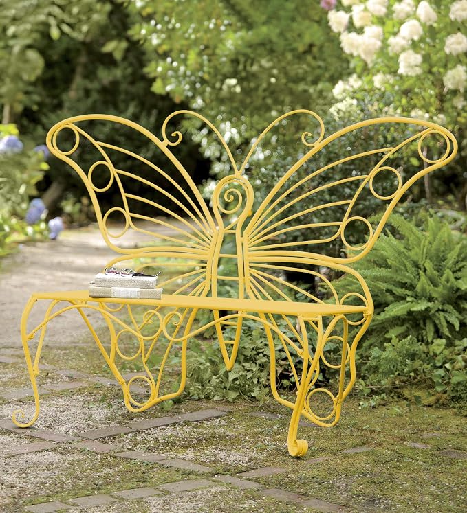 Plow & Hearth Weatherproof Butterfly Outdoor Bench | Holds Up to 300 lbs | - Image 9