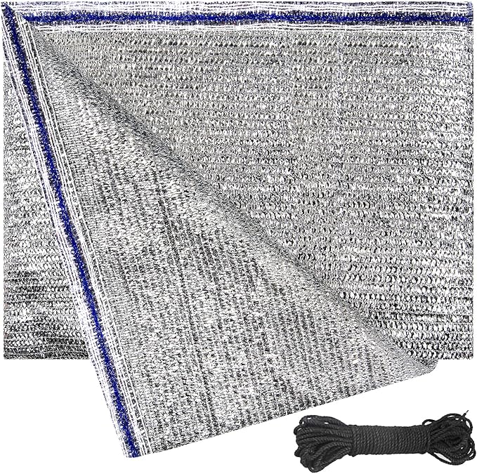 90% Aluminum Foil Shade Cloth Mesh No Grommets Silver Tarps Fabric Privacy by UNIUP