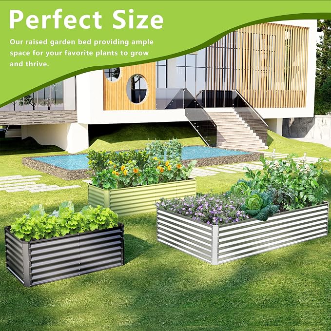 4x2x2FT Galvanized Raised Garden Bed, Galvanized Planter Boxes Outdoor - Image 7
