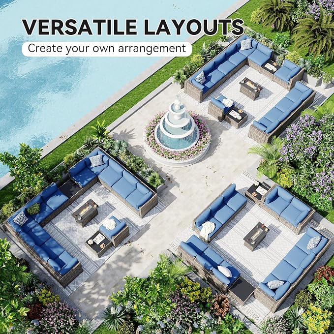 Aoxun Patio Furniture Sets, 15-Piece Outdoor Patio Furniture - Image 8