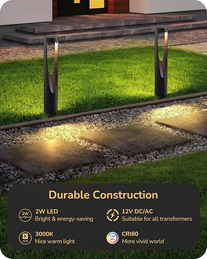 EDISHINE Low Voltage Landscape Lights, 12V 2W 150LM 3000K LED Landscape Path - Image 3