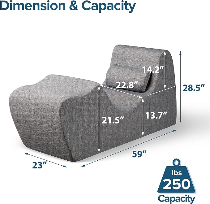 Zinus Lotus Zero Gravity Chaise Lounger, Foam Recliner - Image 2
