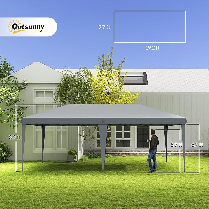 Outsunny 10' x 20' Pop Up Canopy Tent, Upgraded Heavy Duty Tents - Image 7