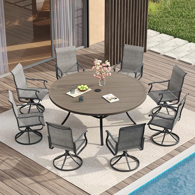 VICLLAX 60" Outdoor Round Patio Table - Image 2