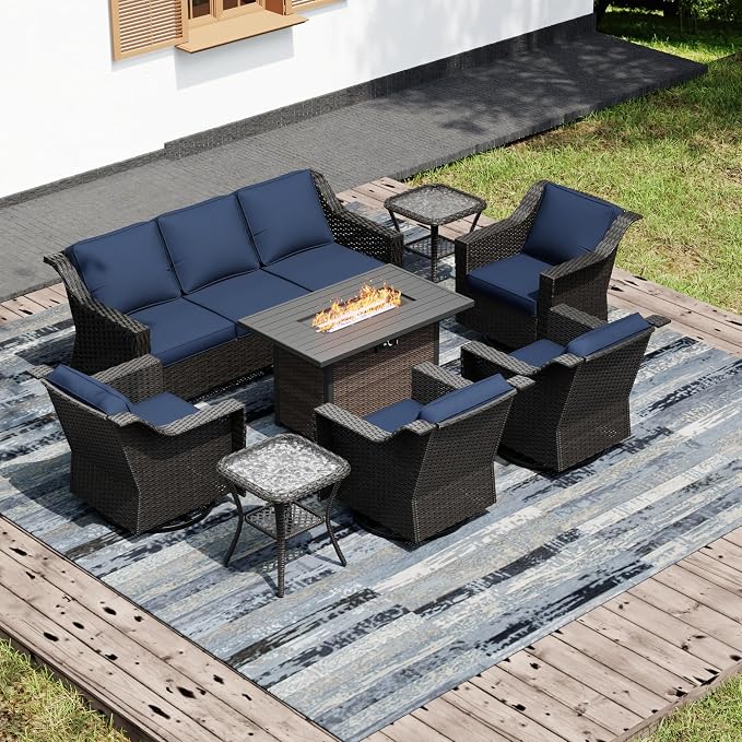 Joyside Wicker Patio Furniture Sets, 8 Pieces Upgraded Large Size Outdoor by Joyside