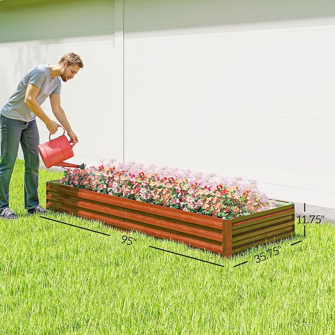Outsunny Galvanized Raised Garden Bed, - Image 7