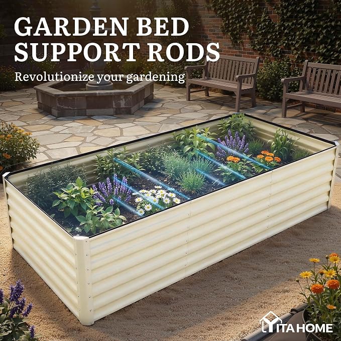 YITAHOME 8x4x2ft 2pcs Large Raised Garden Bed Kit, Galvanized Metal Planter Box - Image 7