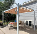 PURPLE LEAF 10' x 13' Aluminum Outdoor Pergola White Retractable Pergola by Unknown