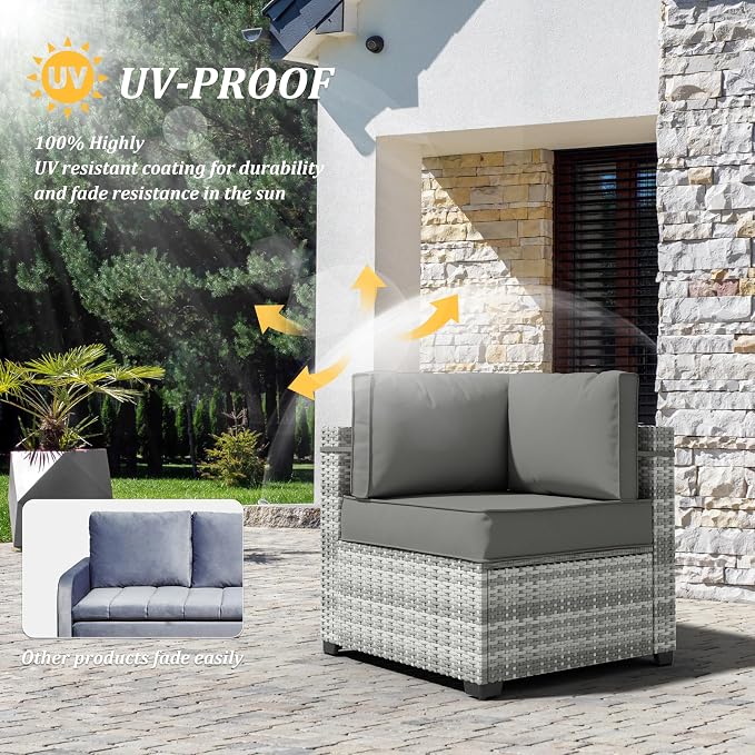 14 Pcs Outdoor Cushion Covers Patio Cushion Slipcovers Replacement Splash Proof - Image 5