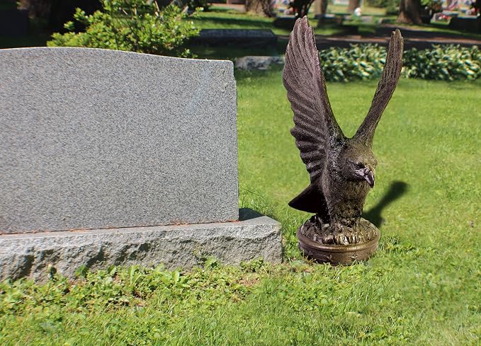 EMSCO Group Freedom Eagle Statue 32in Outdoor Garden Decor, Natural Bronze - Image 8