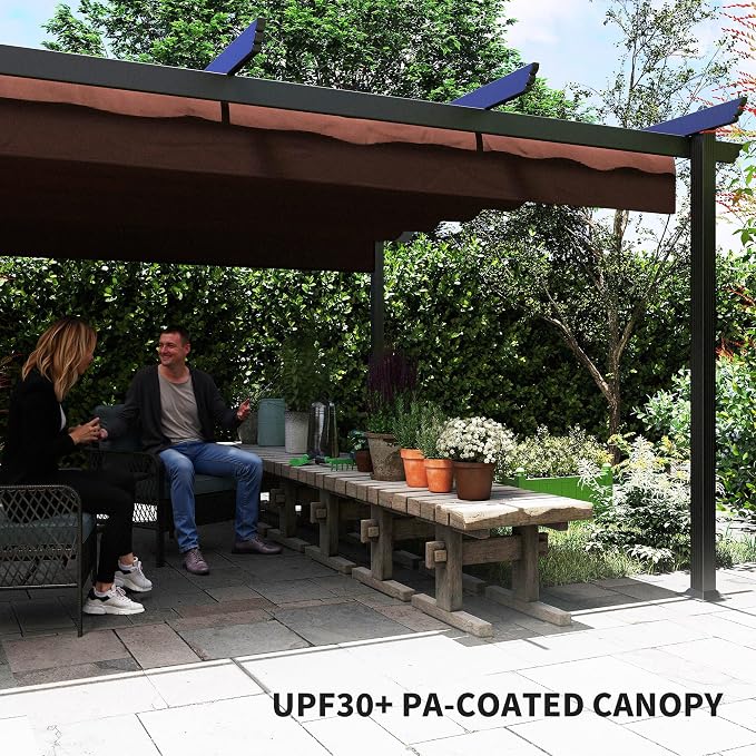 Outsunny 13' x 13' Retractable Pergola Canopy - Image 5