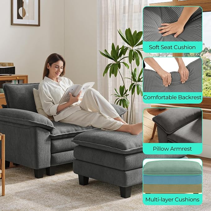 LINSY HOME Cloud Sofa Accent Chair - Image 4