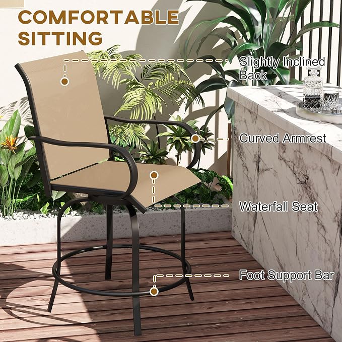 Outsunny Outdoor Bar Stools - Image 5