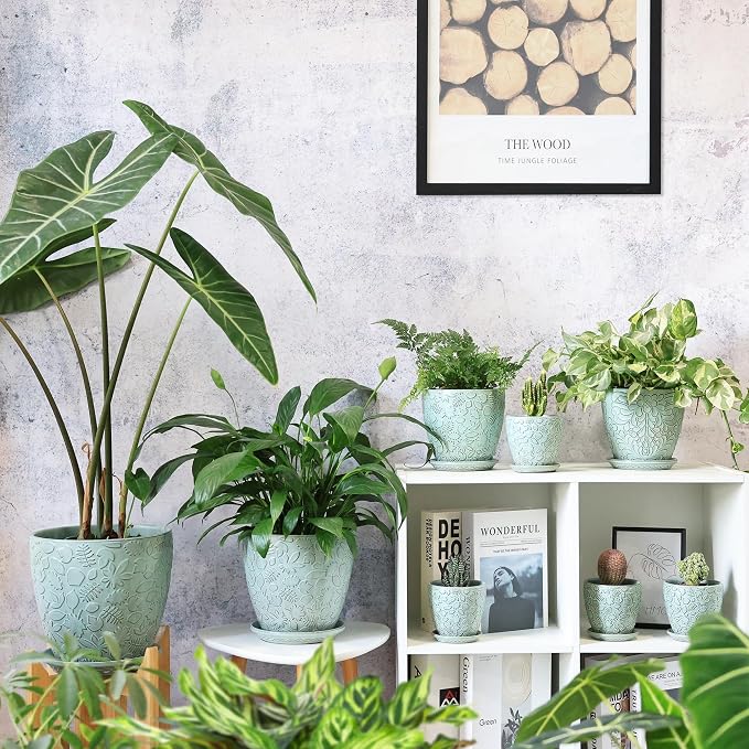 6 Inch Retro Ceramic Planter Set of 2 - Image 6