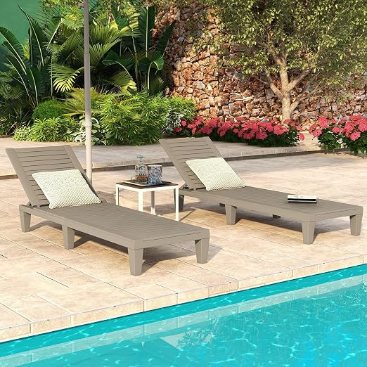DWVO Outdoor Chaise Lounge, Pool Lounge Chair Set of 4 w/ 5-Level Backrest - Image 5