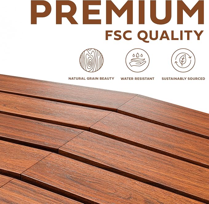 Melino Wooden Folding Outdoor Side Table 18x16x16 in, FSC Certified Acacia Wood - Image 8