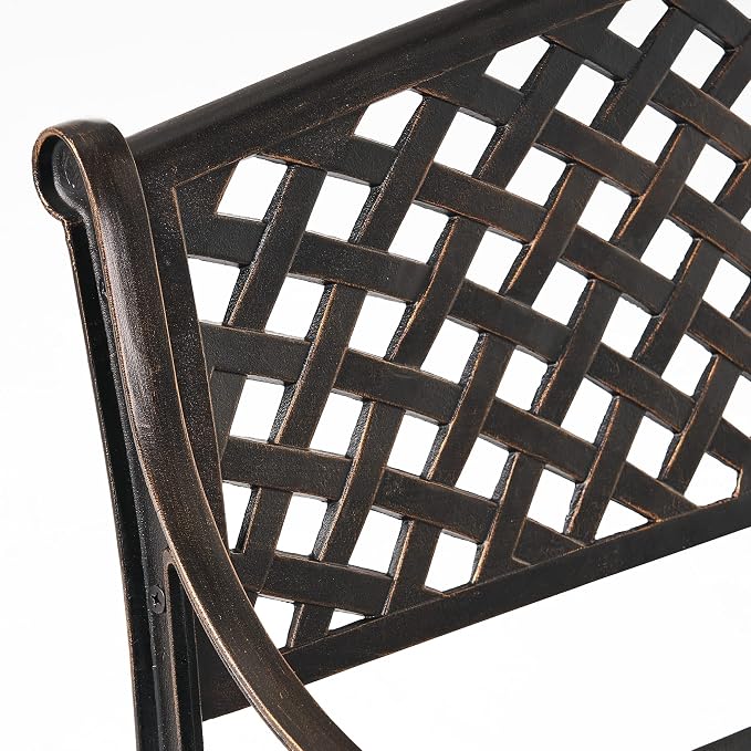 Christopher Knight Home Eastwood Antique Copper Cast Aluminum Bench - Image 5