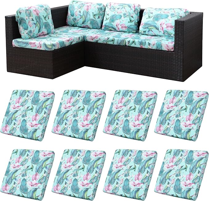 8Pcs Stretch Patio Cushion Covers, Outdoor Couch Covers Replacement, Outdoor by BIETYONE