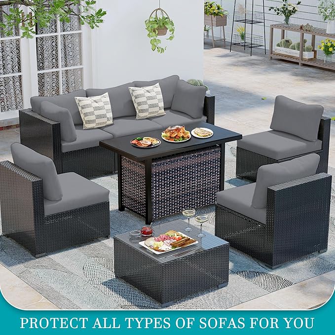 12Pcs Stretch Patio Cushion Covers, Outdoor Couch Covers Replacement, Outdoor - Image 4