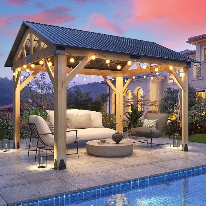 COVERONICS 10’x12’ Outdoor Wood Gazebo by COVERONICS