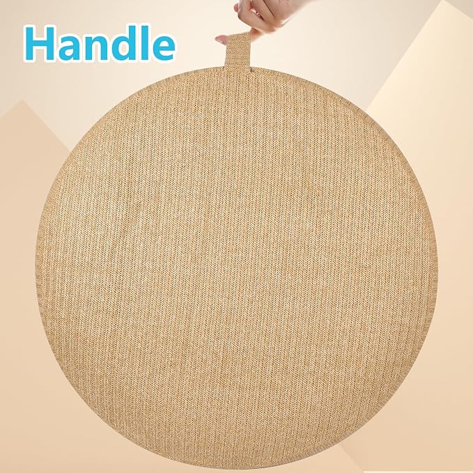 Woven Inflatable Ottoman, Fade-Resistant D31”x H14” Outdoor Indoor Pouf Patio - Image 4