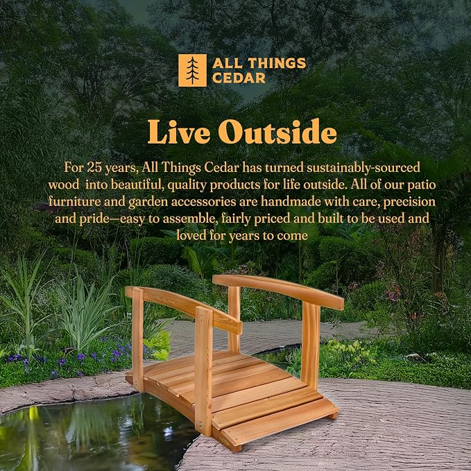 All Things Cedar Wooden Bridge, Outdoor Garden Walkway - Image 5