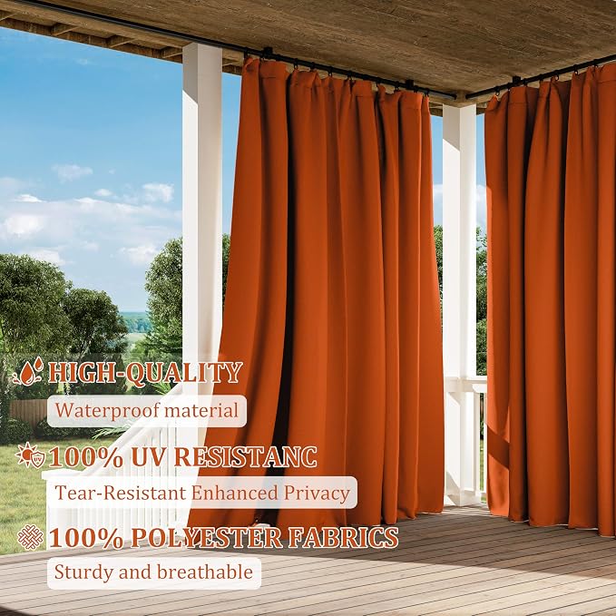 Gazebo Universal Replacement Privacy Curtain, 4-Panels Sidewall Curtains - Image 5