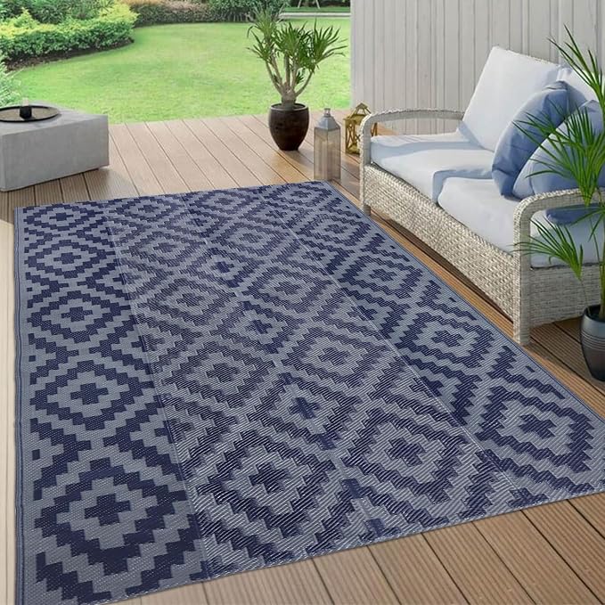 SAND MINE Reversible Mats, Plastic Straw Rug, Modern Area Rug, Large Floor Mat - Image 7