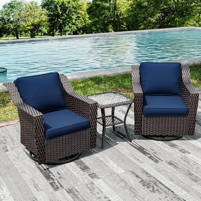 Joyside Wicker Patio Furniture Sets, 3 Pieces Upgraded Large Size Outdoor - Image 7