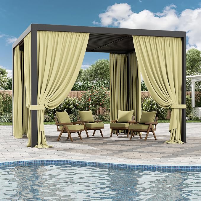 Gazebo Universal Replacement Privacy Curtain, 4-Panels Sidewall Curtains - Image 6