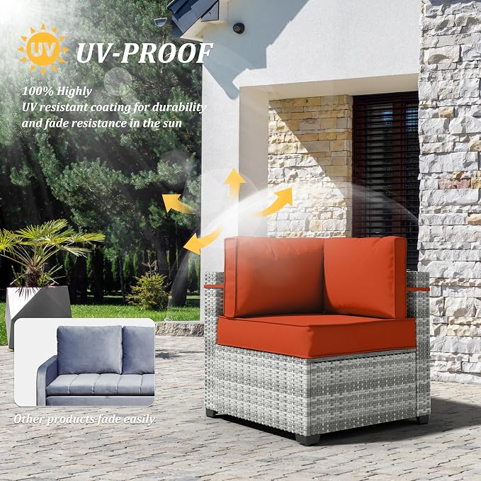 14 Pcs Outdoor Cushion Covers Patio Cushion Slipcovers Replacement Splash Proof - Image 5