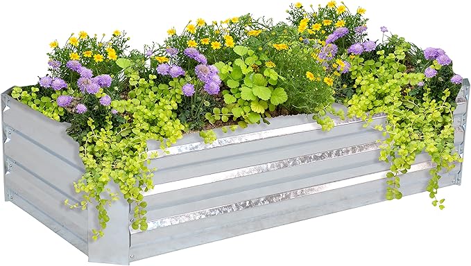 Sunnydaze 11.75" H Raised Metal Garden Bed by SunnydazeDecor