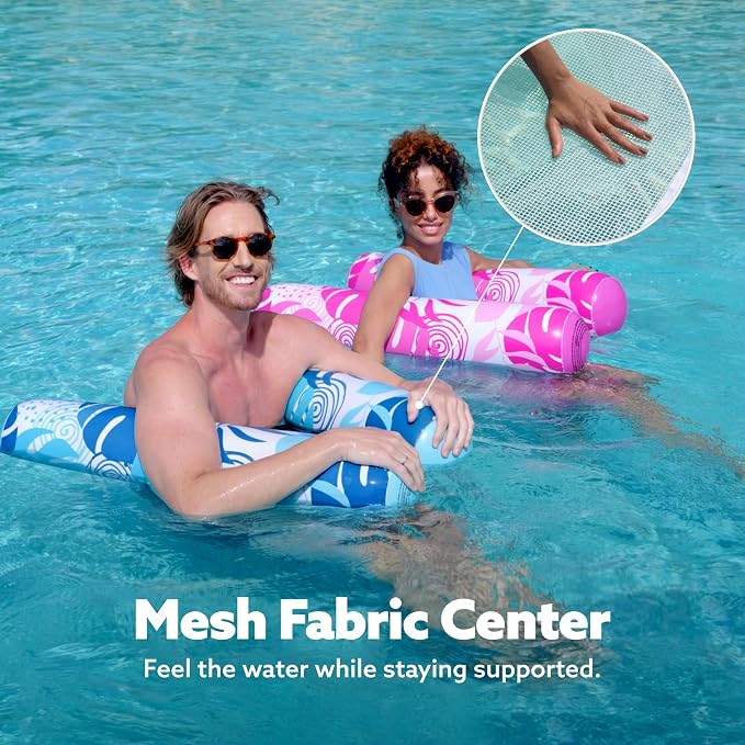 SLOOSH 2 Packs Hammock Pool Floats Adults, 4-in-1 Multi-Purpose Inflatable Pool - Image 5