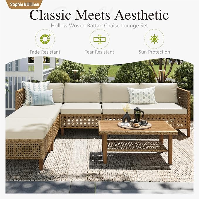 Sophia & William Outdoor Rattan Sofa Set - Image 2
