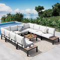 PHI VILLA 9 Pieces Outdoor Patio Furniture Set, Metal Frame Modern Outdoor by PHIVILLAThepioneerofcomfortablehouseholdsupplies