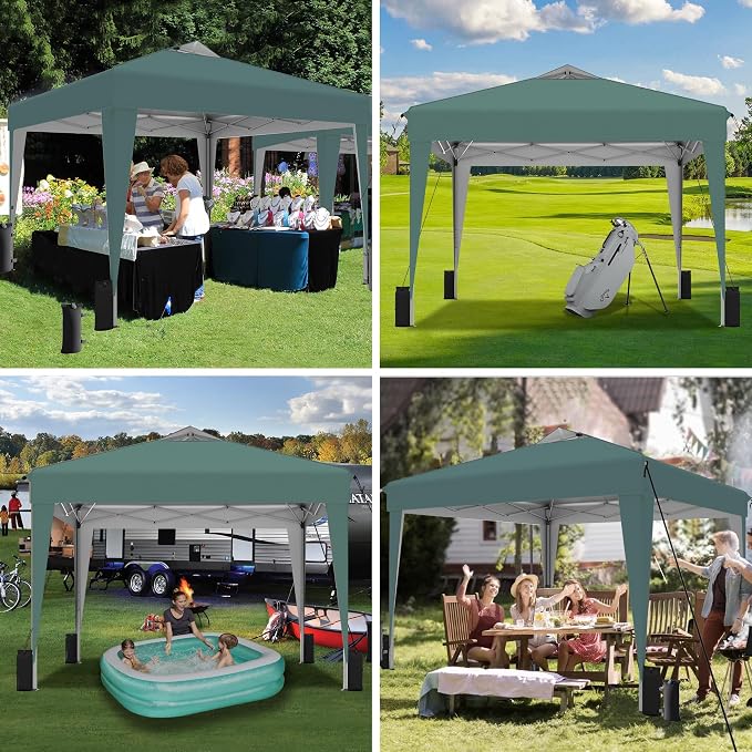 SANWAY 10x10 Pop up Canopy Tent, One-Button, Outdoor Instant Canopy Protable - Image 5