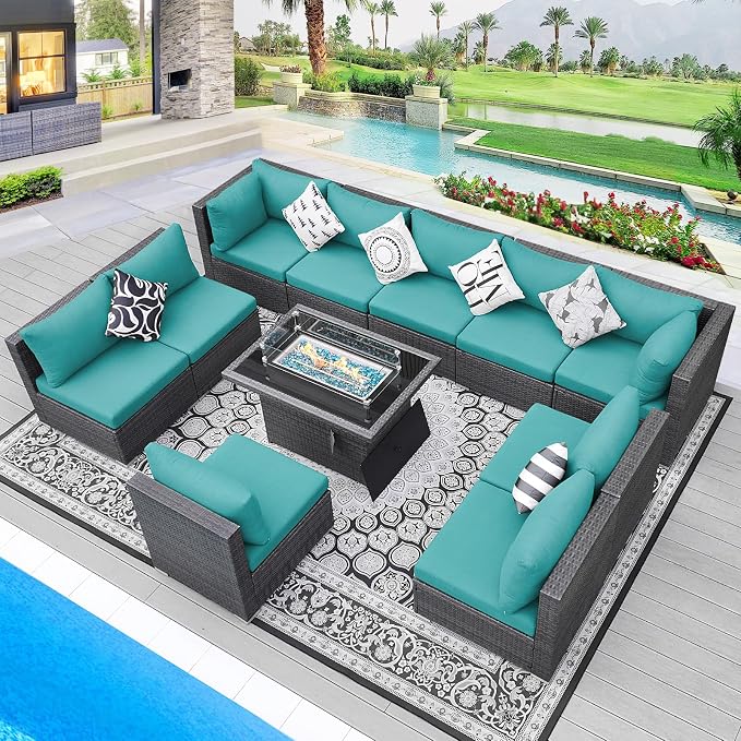 BULEXYARD 11 Piece High Back Patio Furniture Set by BULEXYARDFURNITURE