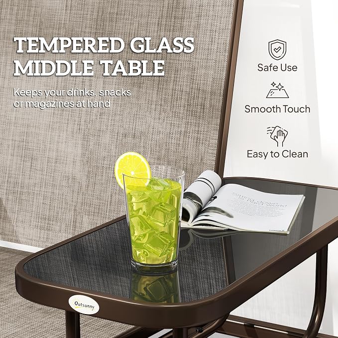 Outsunny Outdoor Glider Bench - Image 5