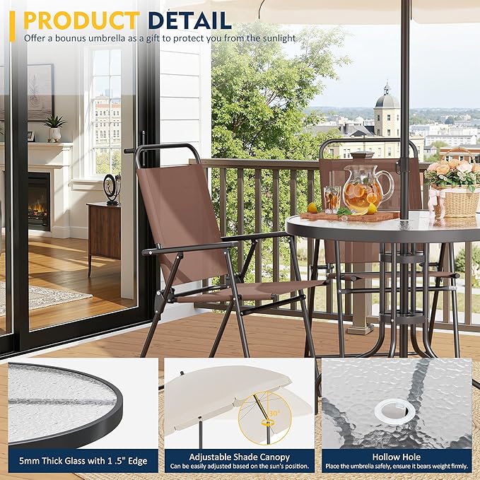 Shintenchi 6 Piece Patio Dining Set - Image 3