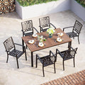 Sophia & William 7 Piece Outdoor Table and Chairs Patio Dining Set Metal Patio by SophiaWilliam