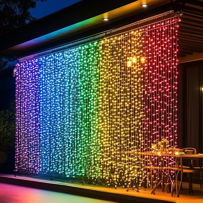 Dazzle Bright 300 LED Curtain String Lights, RGB Color Changing Christmas Fairy - Image 6