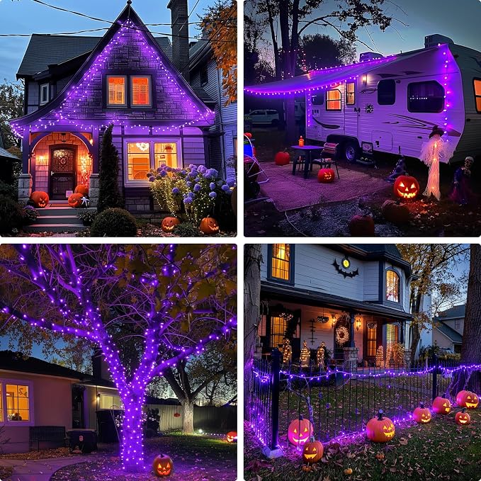 JMEXSUSS 400 LED Purple Christmas Lights Indoor Outdoor, 132 ft String Lights - Image 6