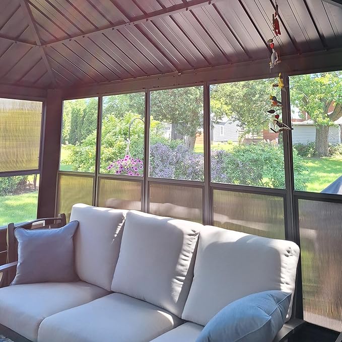 PURPLE LEAF 10' X 15' Enclosed Gazebo Outdoor Solarium Permanent Hardtop - Image 3
