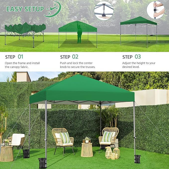 Yaheetech 10x10 1-Person Setup Pop Up Canopy Tent, Instant Portable Commercial - Image 2