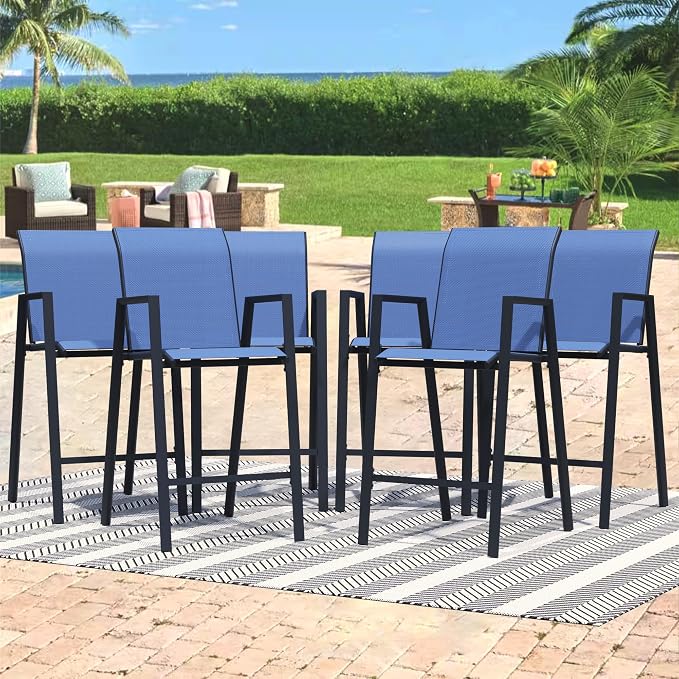 Outdoor Bar Stools Set of 6, Bar Height Chairs - Image 9