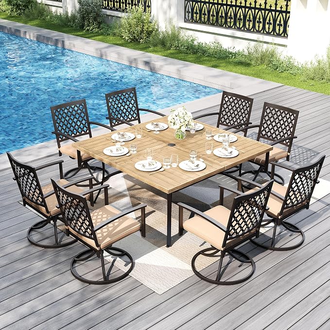 PHI VILLA 9 Pieces Outdoor Dining Set - Image 2